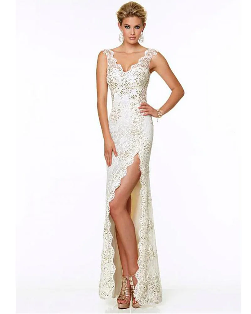 beige formal gown