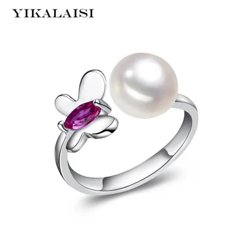 

YIKALAISI 925 Sterling Silver jewelry Rings For Women Pearl Ring Jewelry Butterfly Ring Freshwater Pearl Wedding Rings
