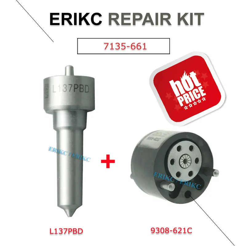 ERIKC 7135-661 ремонтные наборы деталей топливной форсунки комплект L137PBD+ 9308-621C клапан и сопло 9308 621c для EJBR02901D EJBR03701D EJBR02401Z