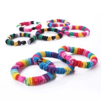 

8 Pcs Elastic Hair Ties Scrunchies for Thick Hair Ponytail Holders Bands for Women Girls - Rainbow Colors Hair Accessories