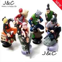 2016 New 6pcs/lot Naruto 8cm Chess Action Figure New Sasuke Ninja Model Toy PVC Action Toy Figure Children Toys Gifts