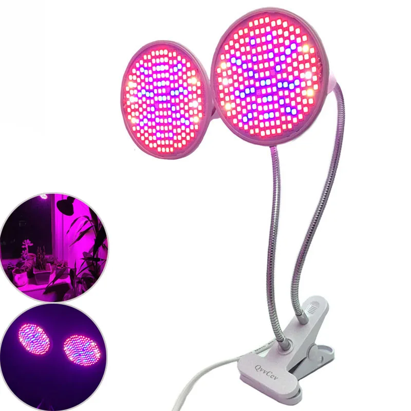

Plant Growing LED Dual Head Flower Grow Light Bulb Lamp 200Led With Flexible Desk Holder Clip For Indoor Seed Hydroponics System