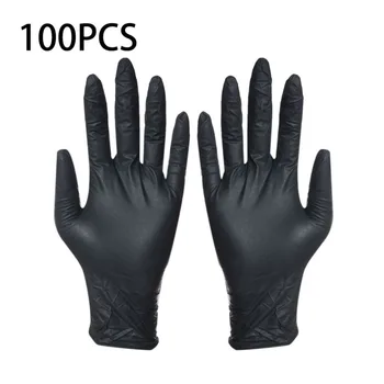 

Disposable Black Gloves 100pcs Household Cleaning Washing Gloves Nitrile Laboratory Nail Art Medical Tattoo Anti-Static Gloves