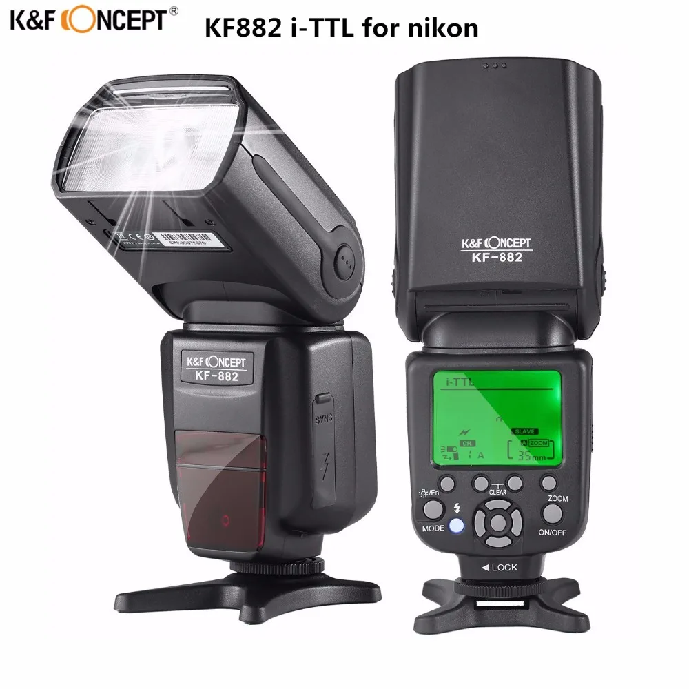 

K&F CONCEPT KF-882 Wireless Camera i-TTL Speedlight Support 1/8000s Master Slave 58 GN Flash Speedlite For Nikon d3300 d7200 d90