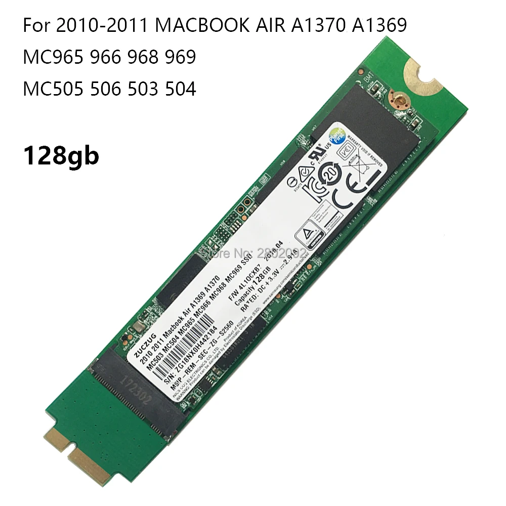 NEUE 128GB mac SSD Für 2010 2011 Apple Macbook Air A1369 A1370 MC503 MC504 MC965 MC966 MC505 MC506