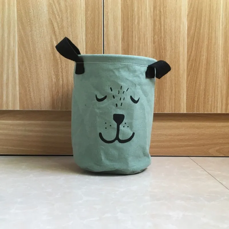 As picture Мультяшная собака/медведь корзины для хранения косметики коробка для хранения Органайзер складная корзина Декор для дома внутри PE покрытие - Цвет: As picture