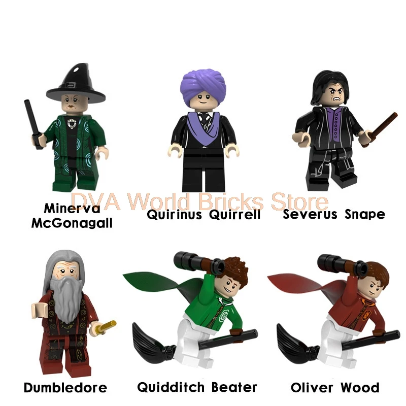 

For Legoing Harry Potter Figures Philosopher's Stone Professor Snape McGonagall Quirrell Oliver Wood Building Blocks Bricks toys