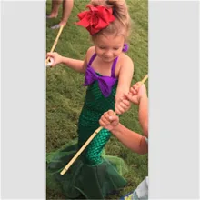 США детское бикини Горячая Распродажа Лето Дети Ариэль маленький набор русалки девочка принцесса платье партии Косплей Костюм