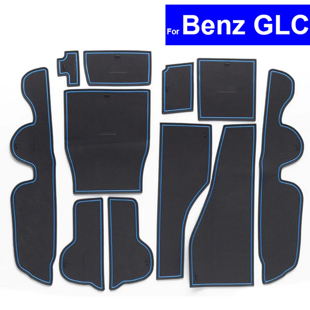 

Car Door Gate Slot Mats Carpets Position Cup Holder Pads For Mercedes Benz GLC Door Groove Mat Free Shipping