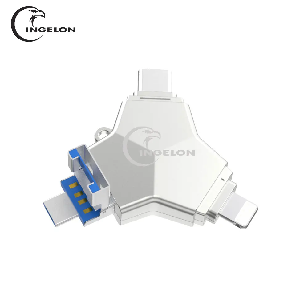 Купить Ingelon 3,0 usb c usb флеш накопитель 32 ГБ 64 ГБ Флешка 128 ГБ мини карта памяти 32 ГБ cle usb для IPhone 6S 7 plus 8 plus X