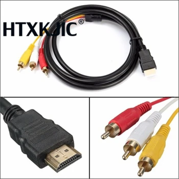 

Laptop AV Cable 1.5M 2.0HD HDMI To 3RCA HDMI AV Male to 3RCA Male Cable Audio Adapter Cable For TV Set-Box PC Laptop