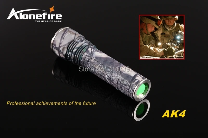 AloneFire AK4 CREE XM-L2 светодиодный 5 Режим HA III военный камуфляж класс Жесткий анодированный легкий фонарик факел для 18650 батареи