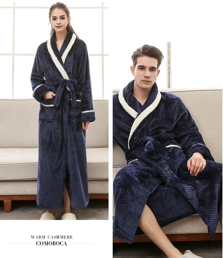 Sexy Warm Bathrobe WomenMen Winter Robe Women'sMen's Bathrobe Dressing Home Gown Cotton Winter Robe For WomenMen 23