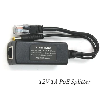

12V 1A POE splitter Gigabit 802.3af/at POE converter for 12V security camera