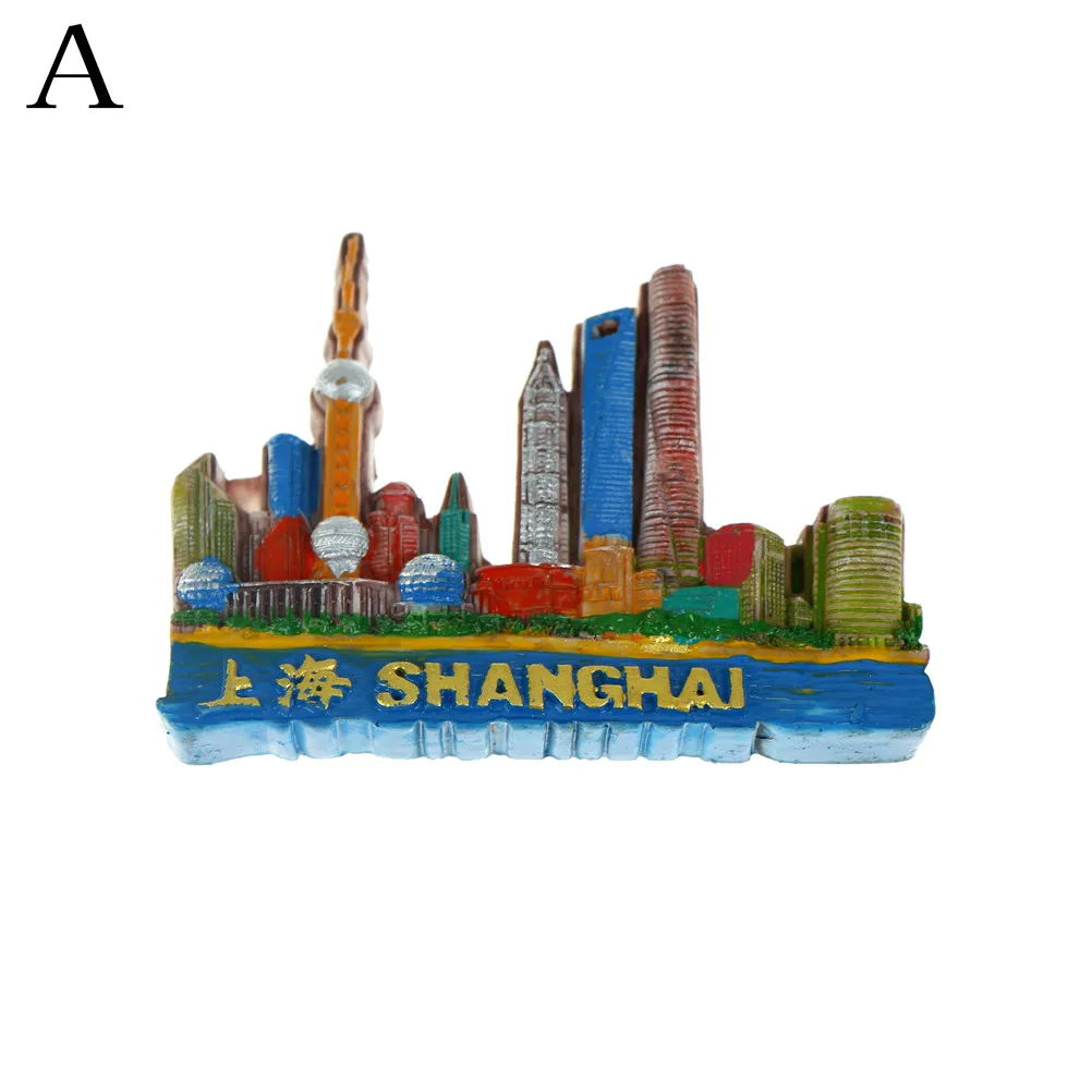 Shanghai China Travel Tourism Souvenir 3D Resin Fridge Magnet Stickers Home Decoration Craft Supplies