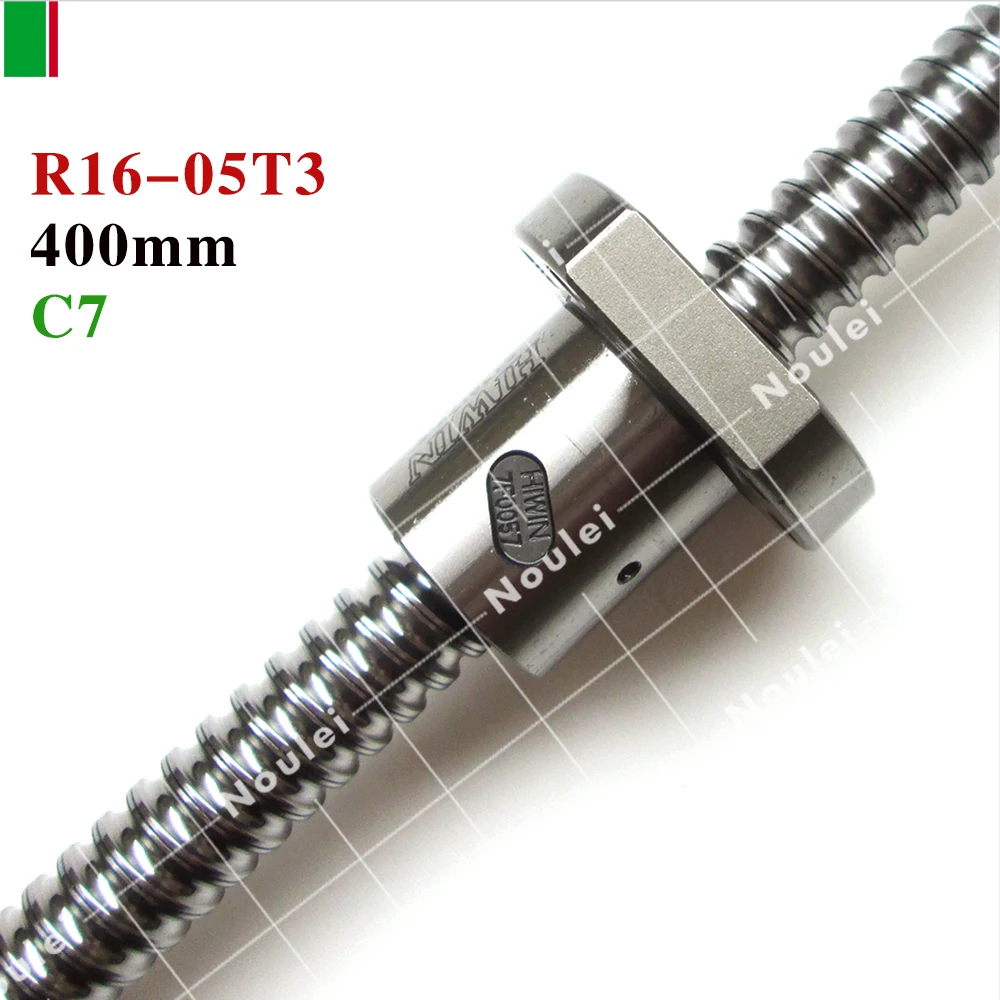 HIWIN FSI 1605 C7 400mm ball screw 5mm lead with R16-5T3-FSI ballnut and end machined for high stability linear CNC diy kit set