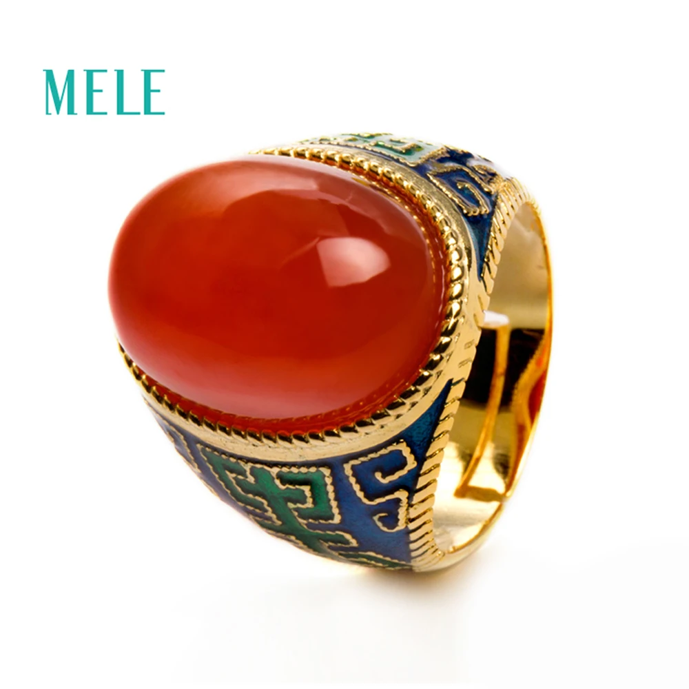 

Natural red agate 925 sterling silver ring , oval 13mmX18mm, special and popular enamel ring,Gift for grandmother and wife