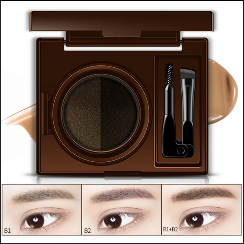 

Double color air cushion dyeing Natural stereoscopic eyebrow comb Long-term eyebrow makeup and eyebrow ointment cosmetics