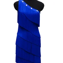 Платье для латинских соревнований, танцевальное платье, новинка, для взрослых, на одно плечо, европейский стиль, Румба, Самба, Латинская юбка с кисточками, танцевальная юбка для женщин