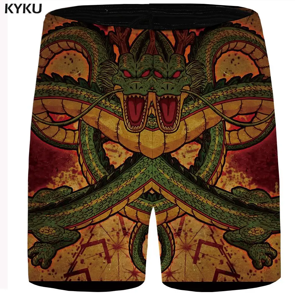 KYKU шорты с драконом мужские повседневные шорты Карго винтажные китайские хип-хоп мужские короткие штаны новые летние крутые размера плюс