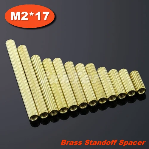 

500pcs/lot Brass Standoff Spacer M2 Female x M2 Female 17mm