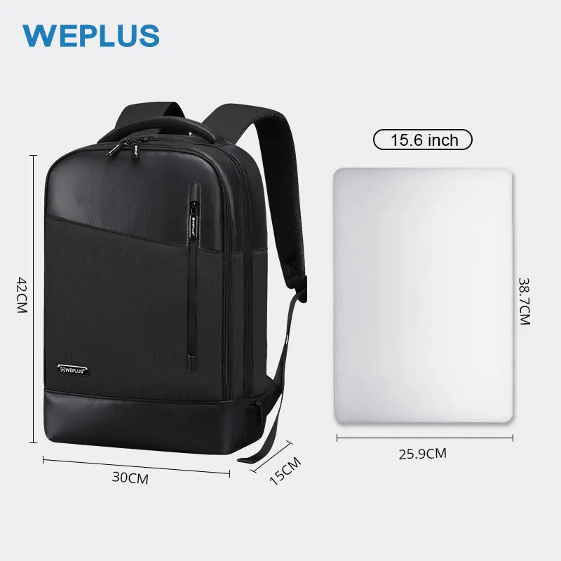 Кожаный рюкзак WEPLUS для ноутбука дорожная сумка с защитой от кражи школьный ранец