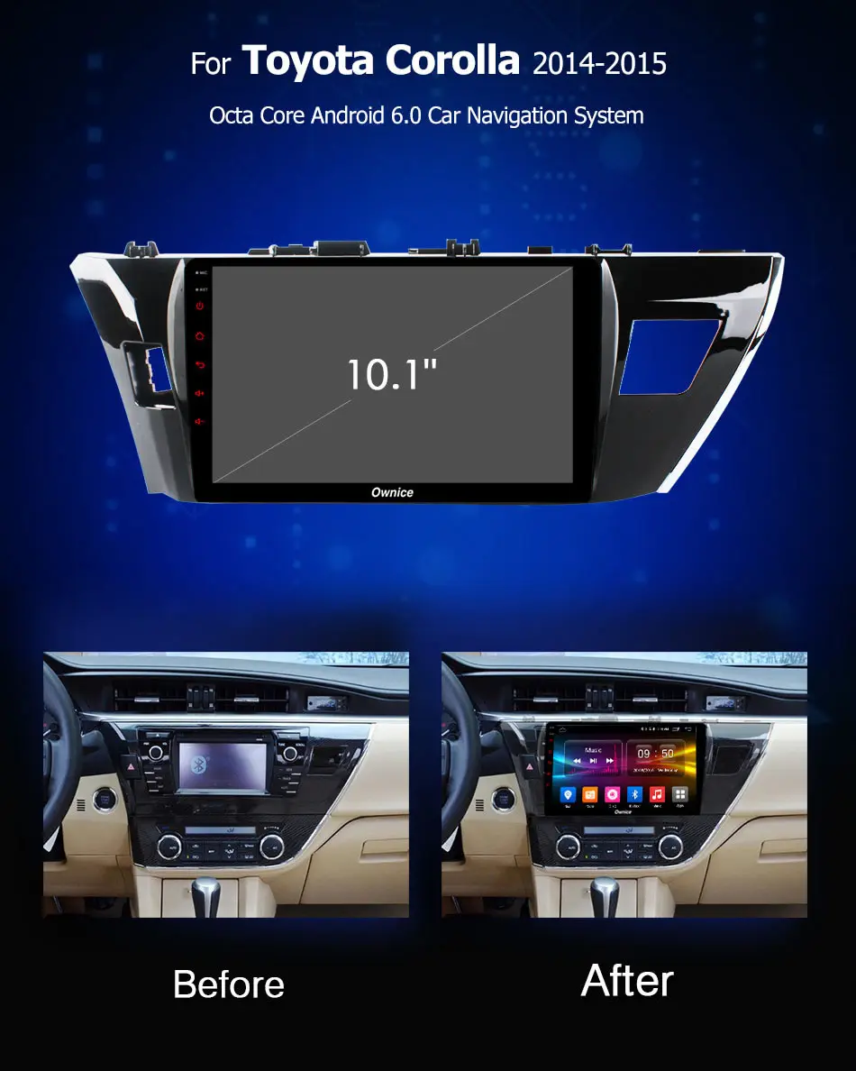 Top Ownice Android 9.0 360 Panorama DSP k3 k5 k6 Car Radio GPS 4GB+64GB For Toyota corolla E160 Levin 2013 2014 2015 - 2018 4G SPDIF 1