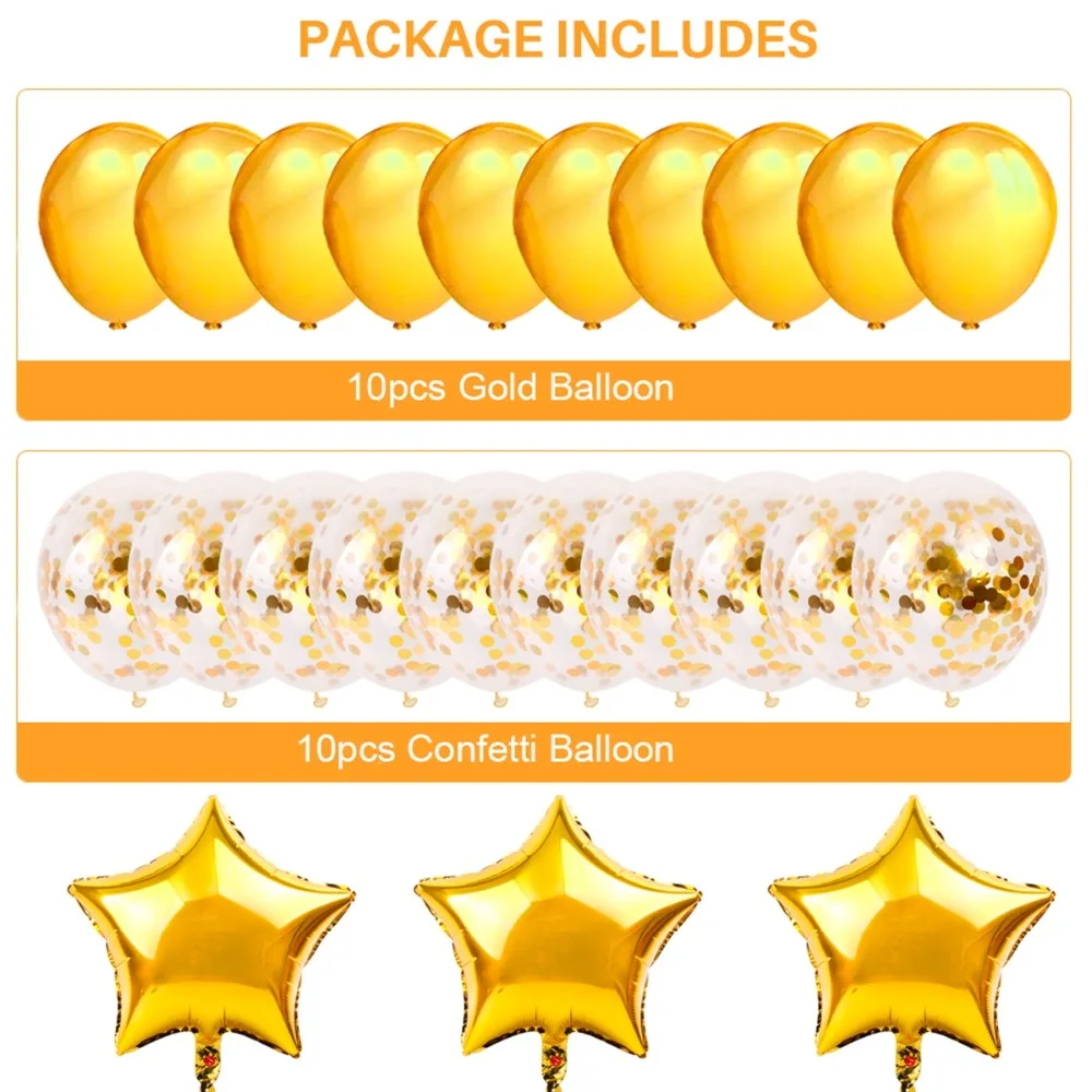 FENGRISE-13pcs-Gold-Black-Latex-Balloon-30-40-50-60-Pearl-Birthday-Balloons-for-Birthday-Party (4)