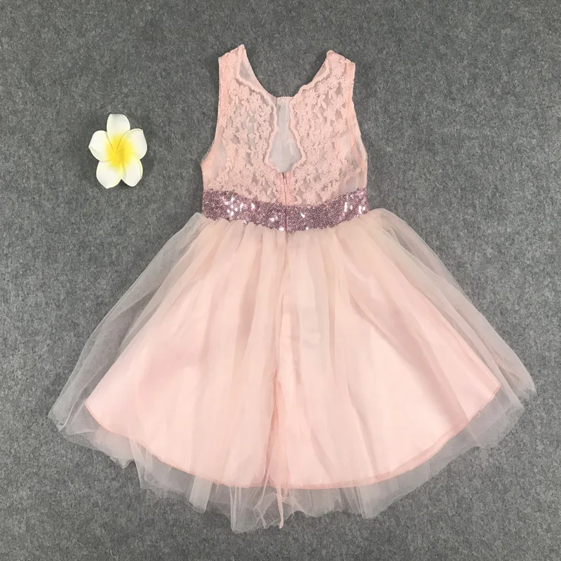 1-6year Female children Princess dress  Kids Clothing  sequined bow gauze girl's fashion vest dress (15)