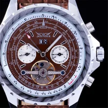 Лучший Подарок JARAGAR Часы Тахометр Tourbillon Автоматическая Дата Циферблат Reloj Hombre Мужские Часы Лучший Бренд Класса Люкс Мужчины Платье Часы