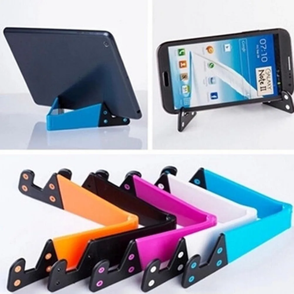 

Universal Foldable Mobile Cell Phone Stand Holder for Smartphone & Tablet PC Multicolor Colorful V Shaped