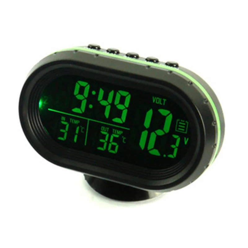 

Digital Car LCD Clock Voltmeter Thermometer Battery Voltage Temprerature Monitor DC 12V-24V Freeze Alert JUN16