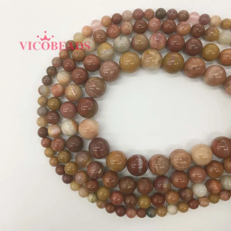 

Natural Stone Red Petrified Wood fossil Round Beads For Jewelry Making DIY Bracelet Necklace 6/8/10/12mm Strand 15''