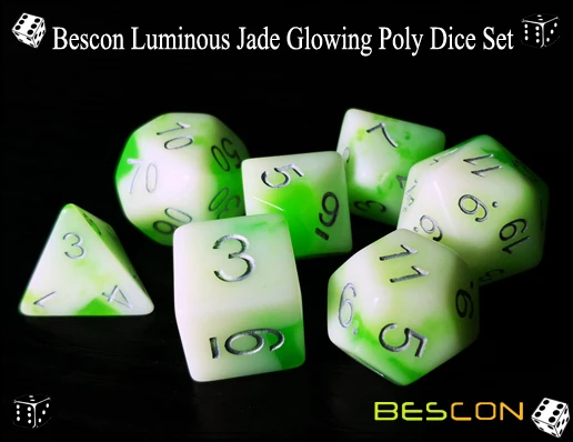 Bescon Luminous Jade Glowing Poly Dice Set-1