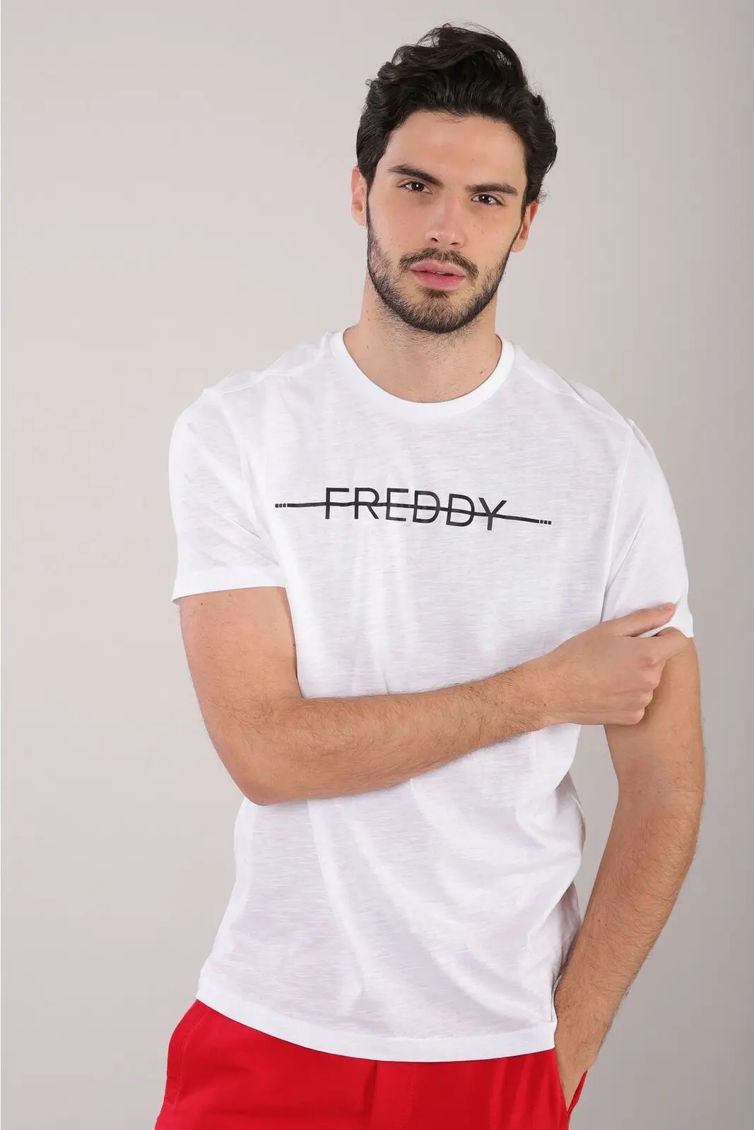 Футболка Freddy мужская мода стиль жизни спортивная одежда белая Летняя Tide