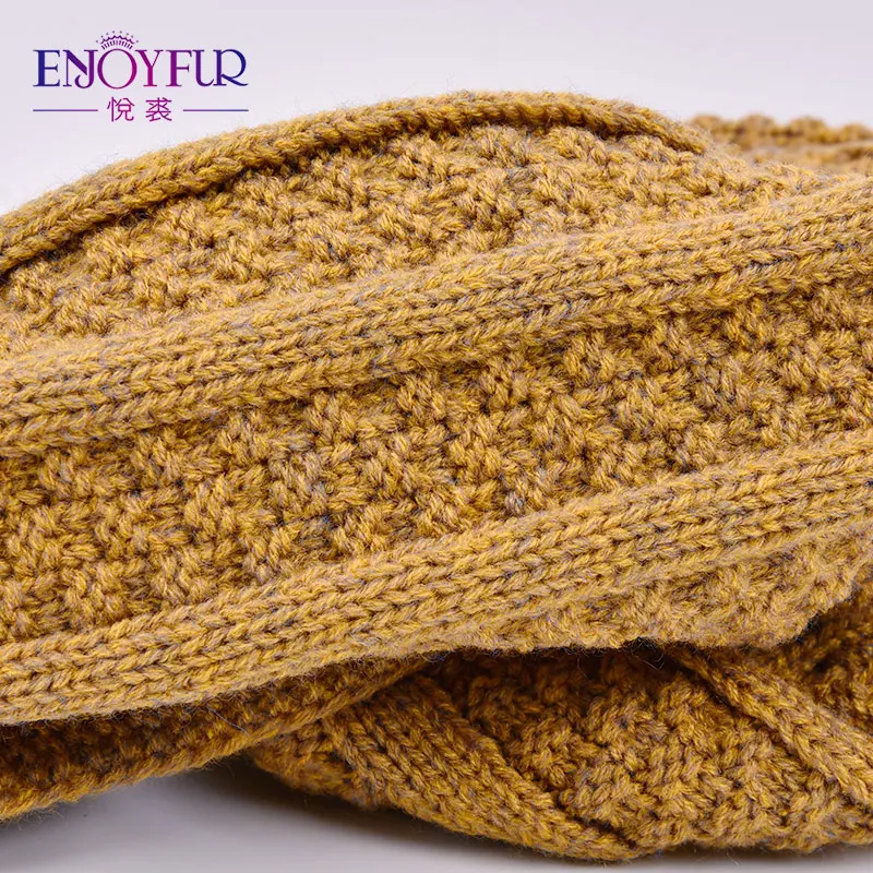 ENJOYFUR Girls Hat And Scarf Set For Winter High Quality Cotton Knitted Soft Hat Girl Thick Boy Caps Children Warm Set