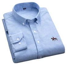 S-6XL Plus size New OXFORD FABRIC 100% COTTON excellent comfortable slim fit button collar business men casual shirts tops