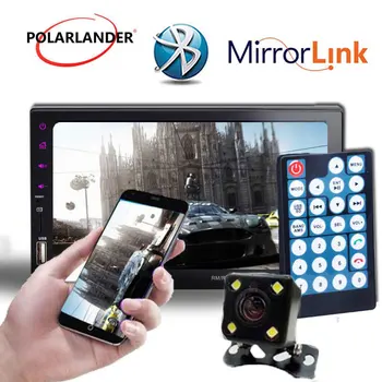 

Bluetooth 2DIN Mirror For Android Phone Radio Touch Screen Support Rearview Camera Car Stereo Hand-free Mirror Link Screen