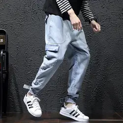 Новый 2019 джинсы плюс Размеры M-5XL шаровары Хип-хоп мужские мешковатые джинсы Baggy