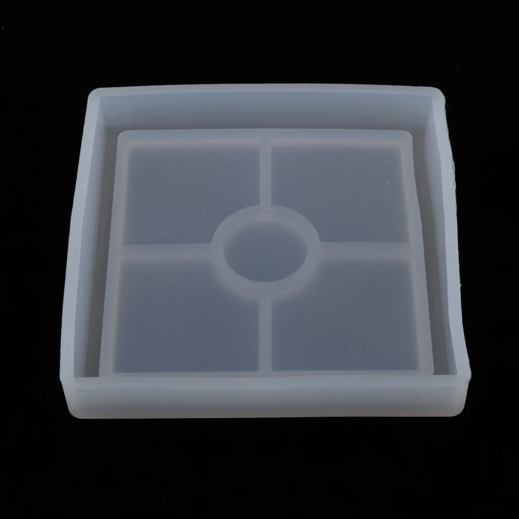 Silicone Coaster Mold Square for Resin Casting Epoxy Cement, Jewelry Making Crafts DIY Home Ornaments Coaster Cup Mat, 108mm