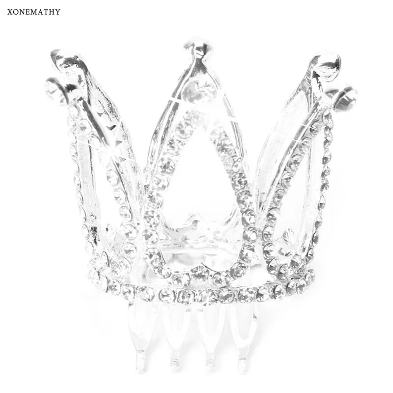 

Mini Women Lady Girl Rhinestone Crown Bridal Tiara Hair Comb Pin Wedding Party