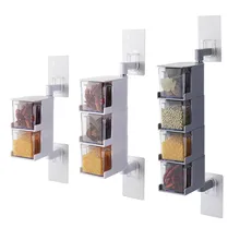 Креативная настенная Поворотная кухонная коробка для хранения многослойная без следов паста коробка для приправ и специй коробки