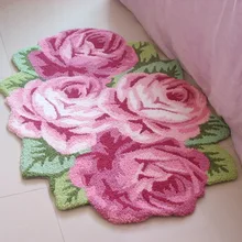 110*70 см новейший роскошный свадебный коврик четыре розы спальня ковер Прочный Диван ковры ручной работы