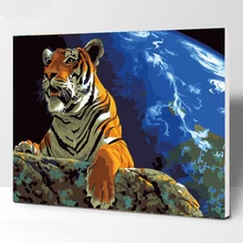 Lee tiger DIY цифровая картина маслом по номерам Европа абстрактная хлопковая картина для гостиной Настенная картина без рамки 40x50