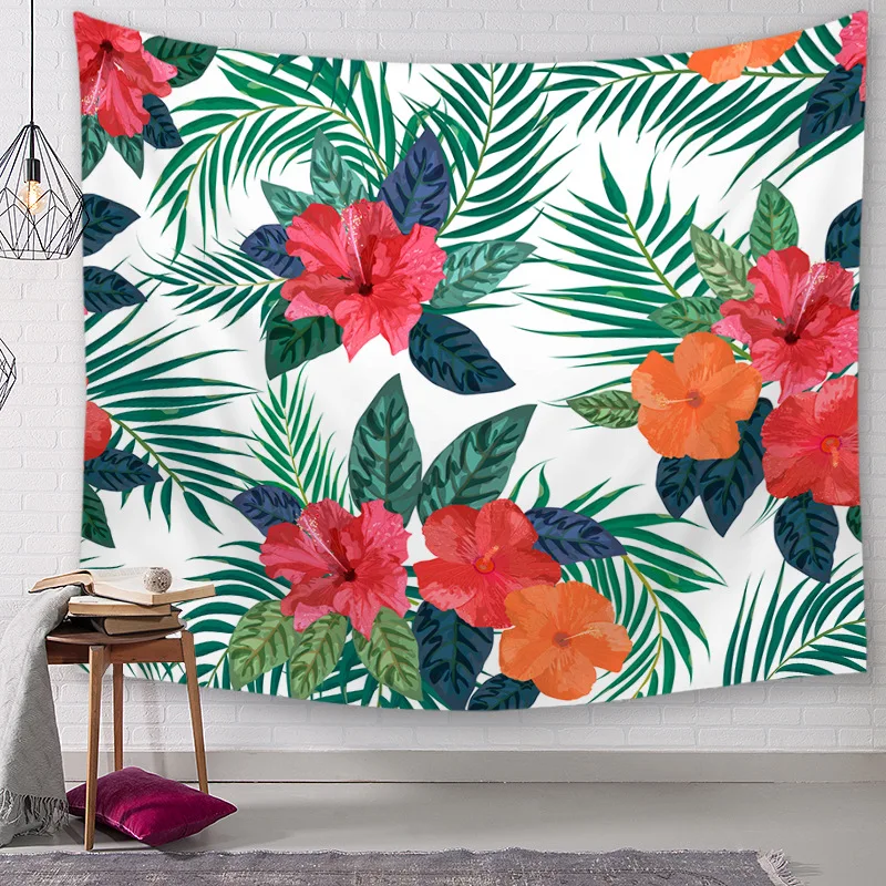 Красивый цветочный гобелен в джунглях, Тропический цветочный Настенный декор, ткань для дома, декор в комнате, Настенный декор для растений
