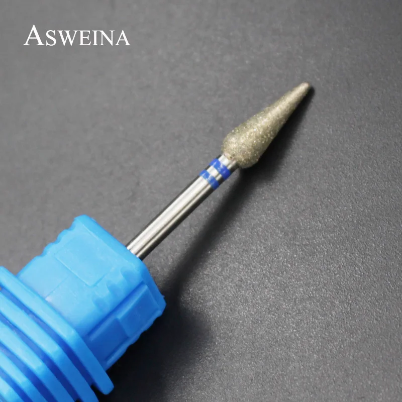ASWEINA 1 шт. остроконечные алмазные сверла для дизайна ногтей, электрические фрезы, вращающиеся аксессуары, инструмент для полировки ногтей, пилка для ногтей