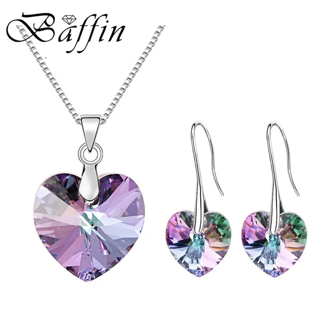 Baffin Original Crystals From Swarovski Heart Pendant Necklaces Drop Baffin Original Crystals From Swarovski Heart Pendant Necklaces Drop Earrings Jewelry Sets For Women Gift