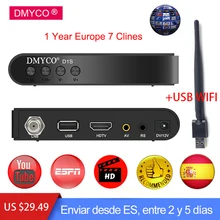 DMYCO Digital Satellite Receiver HD DVB-S2 LNB Full 1080P Biss Key Youporn +1 Year Europe Spain Portugal clines Server Receptor