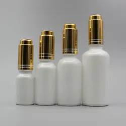 Золотая/матовая Золотая кнопка-застежка бутылка капельницы, 20 мл жемчужная белая бутылка эфирного масла