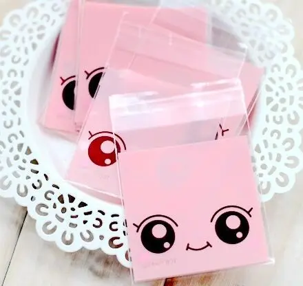 E1 Attractive big eyes 7*10CM Cookie packaging self-adhesive plastic bags for biscuits snack baking package